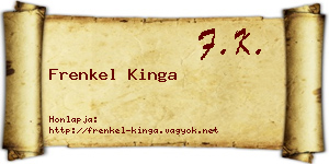 Frenkel Kinga névjegykártya